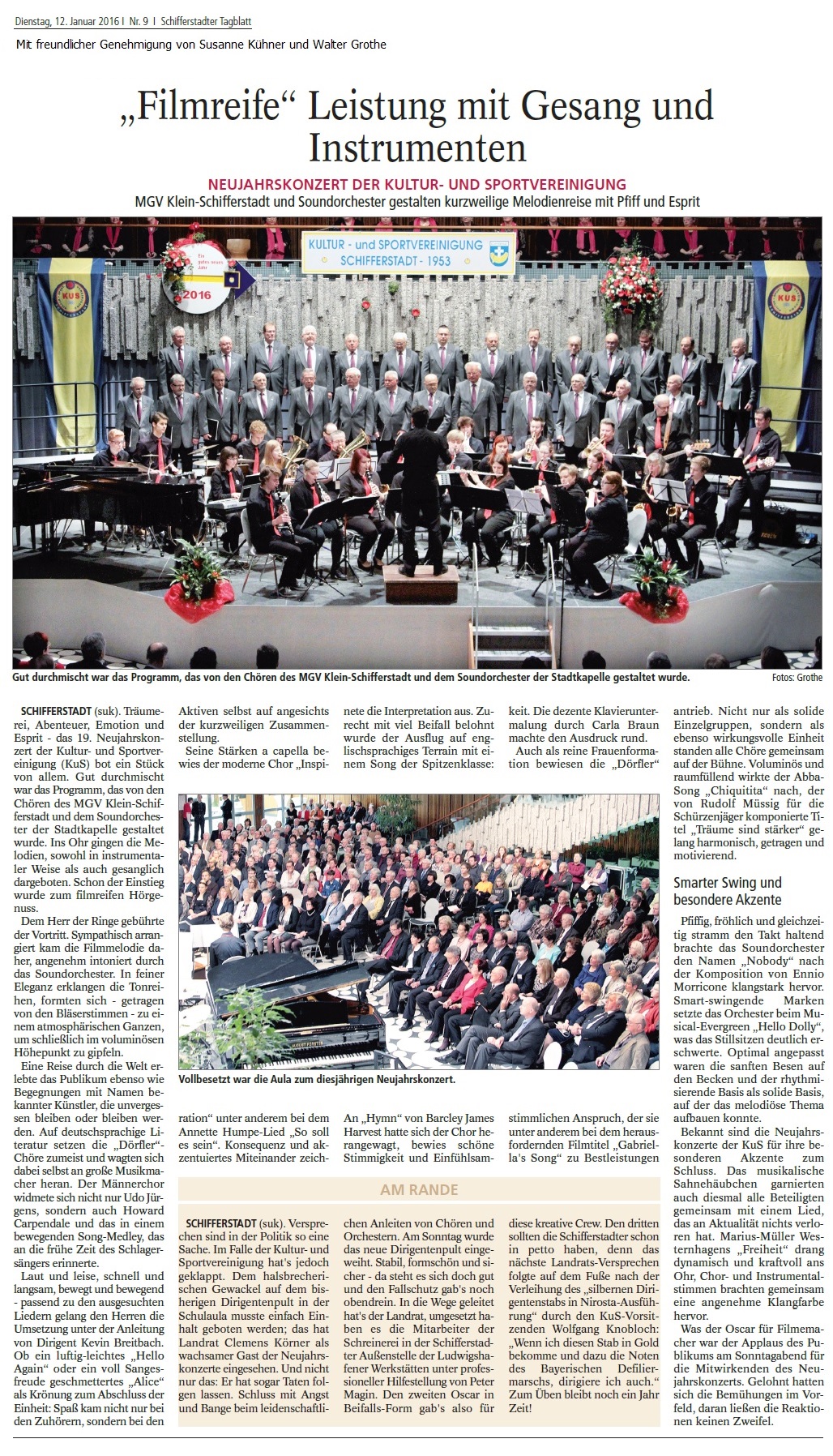 Tagblatt KUS Konzert 2016